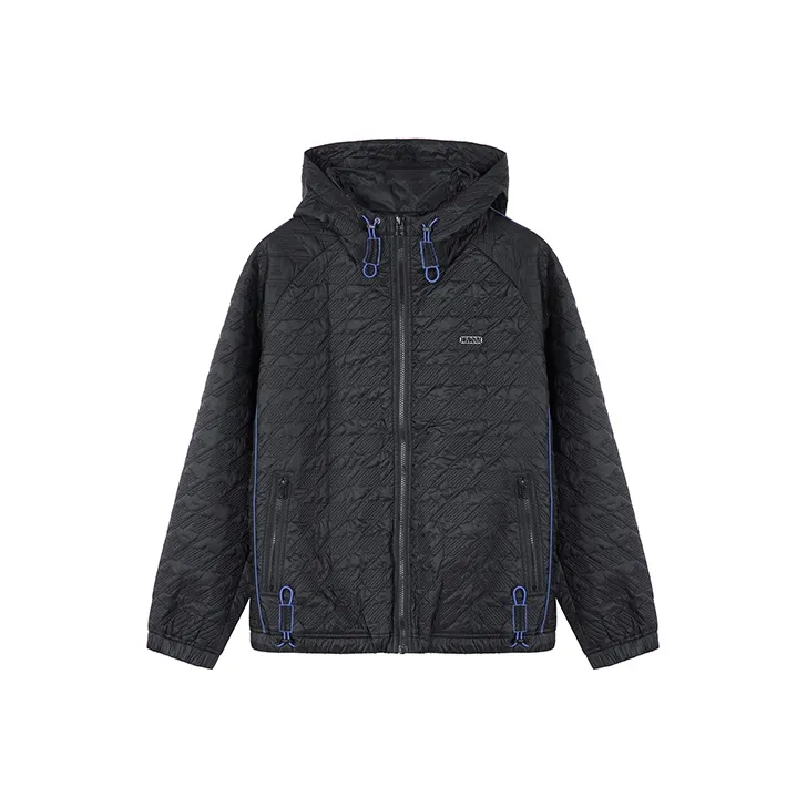 DAVID NAMAN FW22 С капюшоном свободный крой короткий пуховик мужской черный