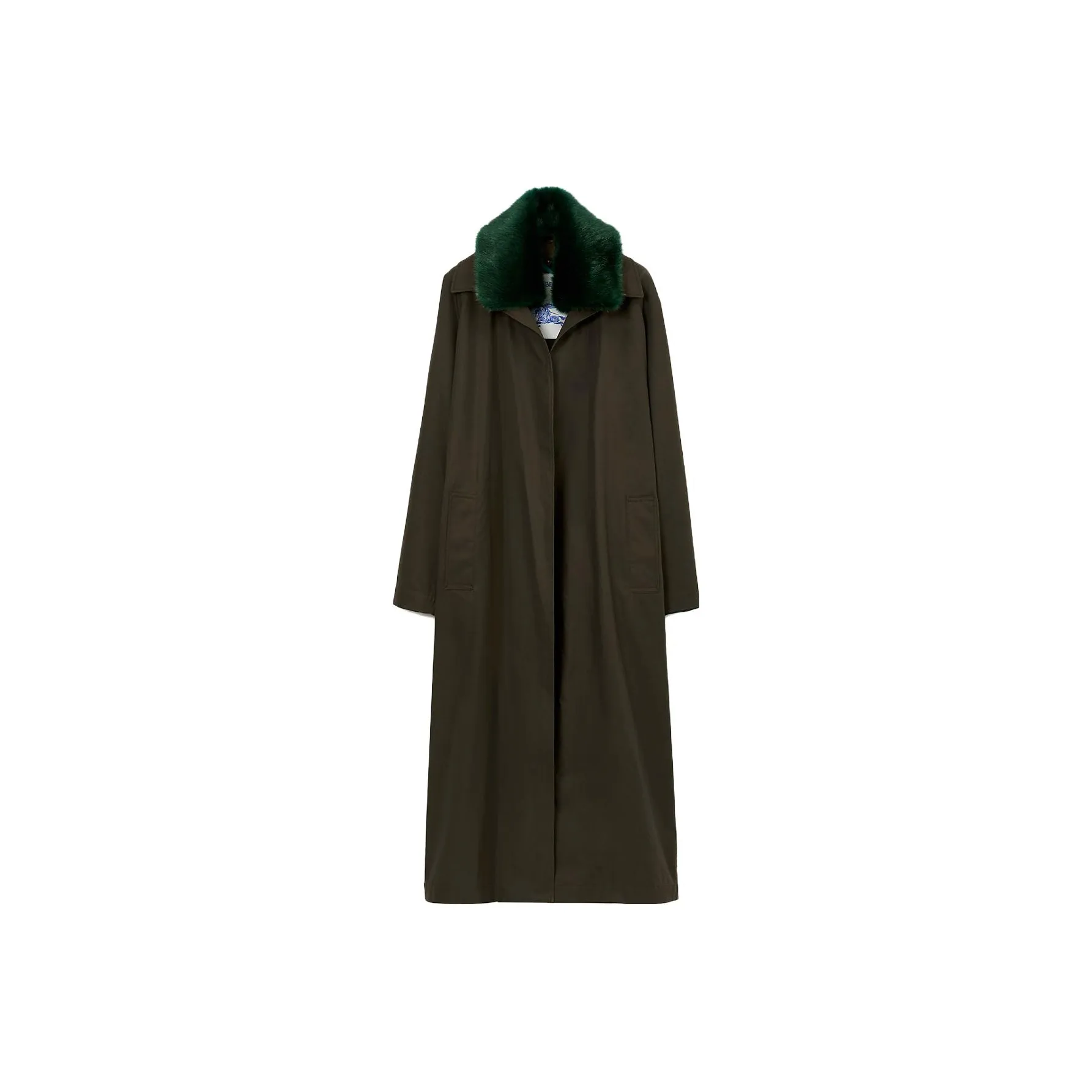 Burberry Shearling Belted Waist Long Sleeved Trench Coat