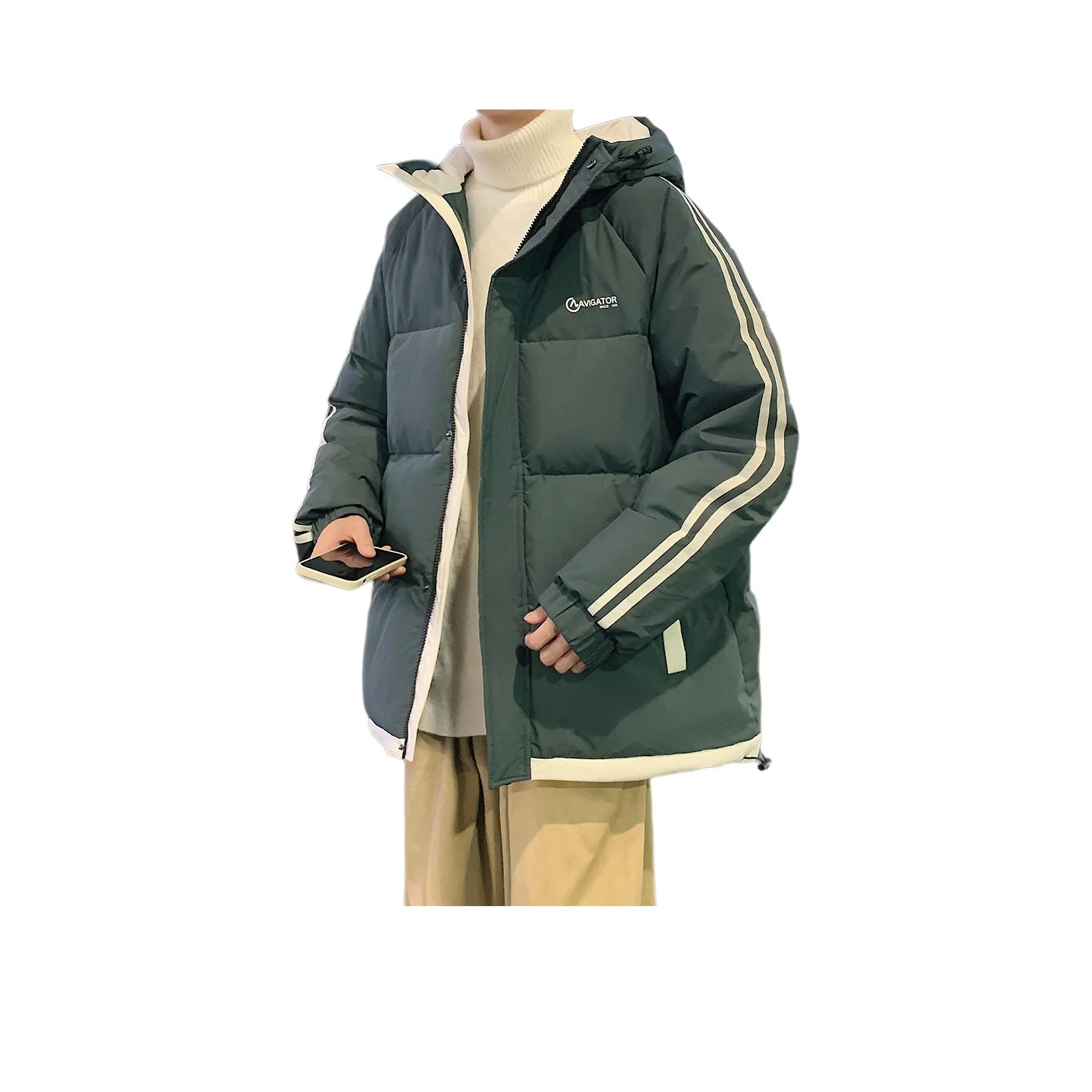 Tonlion Пуховик Мужской Мшисто-зеленый