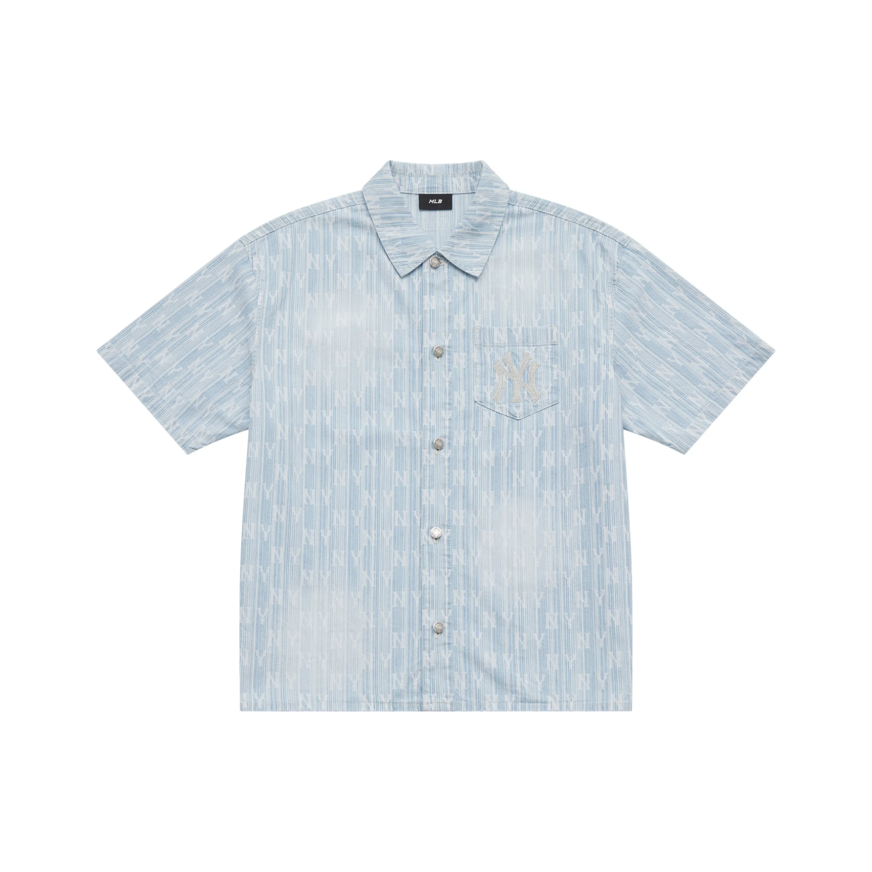 MLB MONOGRAM Коллекция New York Yankees SS25 Рубашка Unisex Light Blue