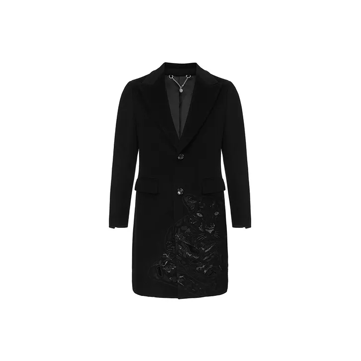 DAVID NAMAN Черное мужское пальто