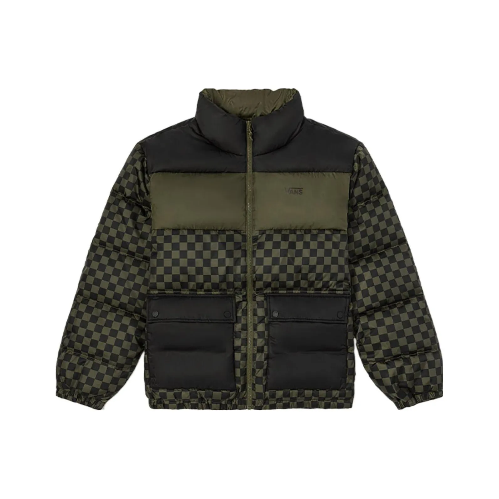 Vans Down Jacket Unisex Green Checkerboard