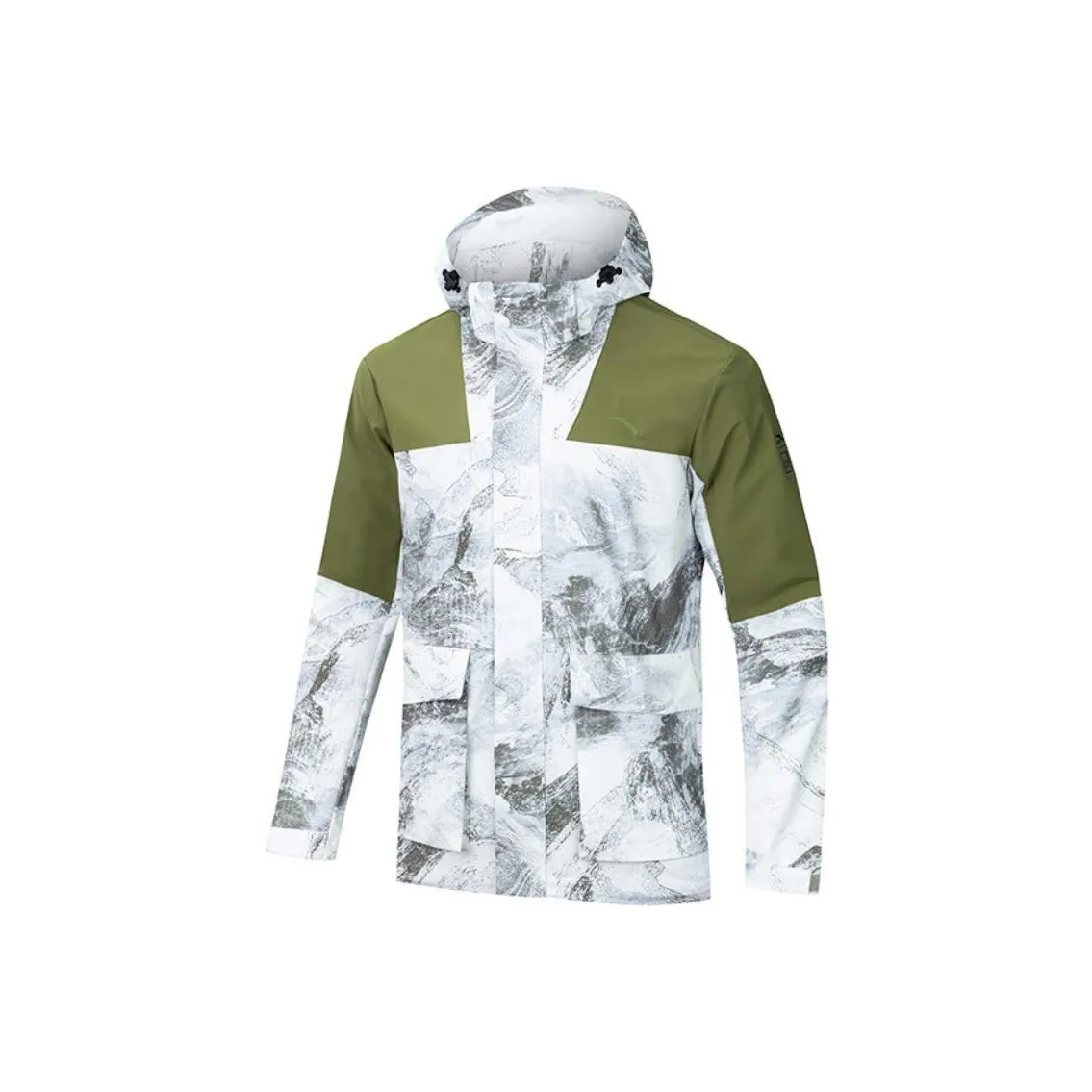 Anta Outdoor Collection Поход Дышащий Ветровка Мужская Папирус Белый С принтом по всей поверхности Бирюзовый