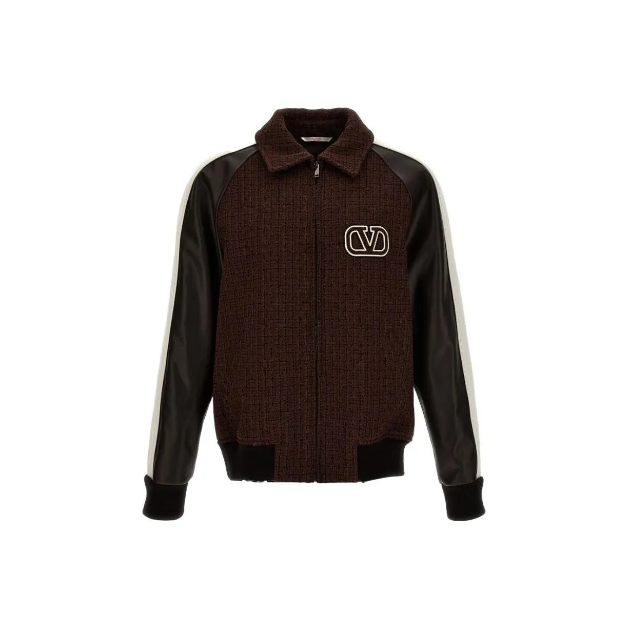 Valentino Tweed Panel Bomber Jacket
