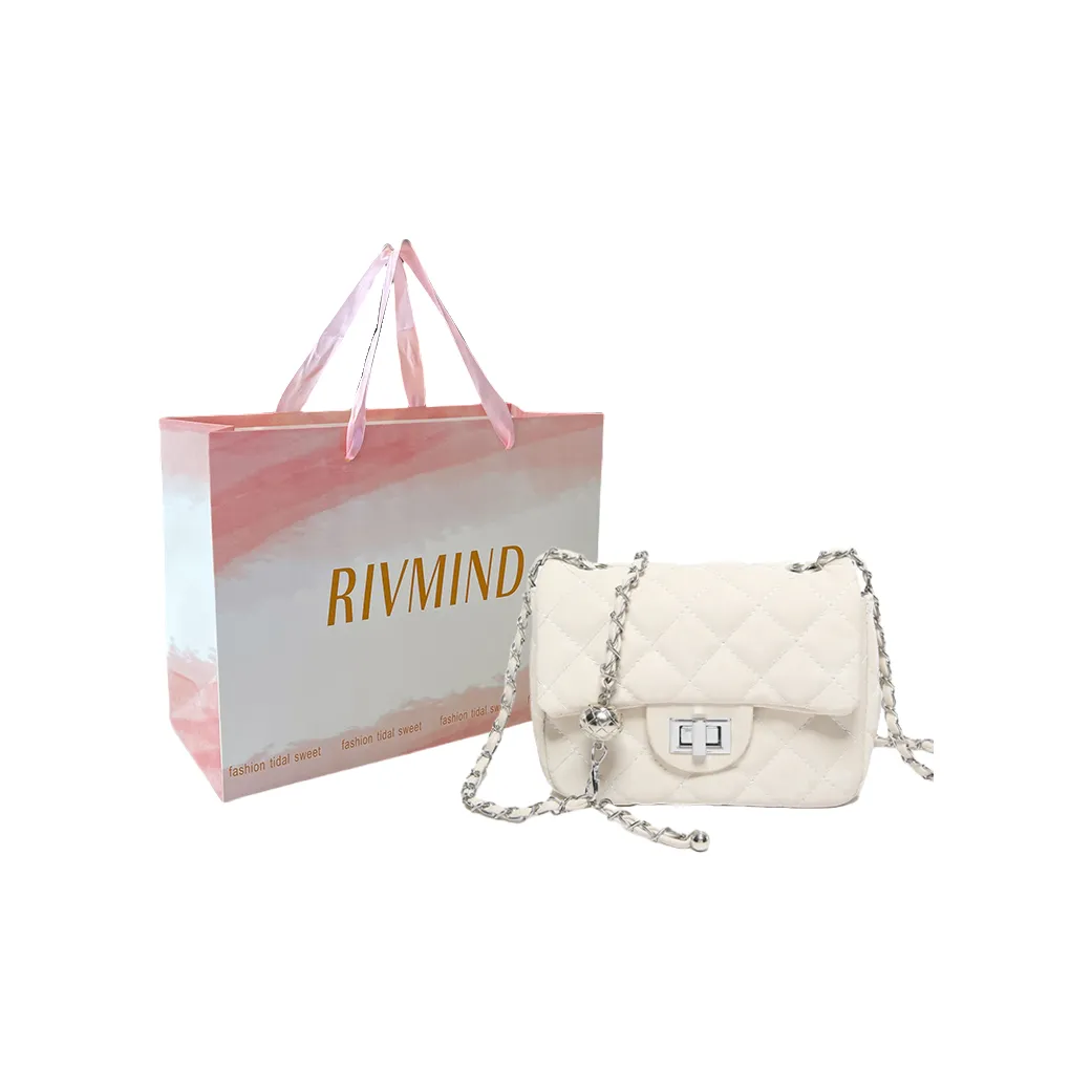 RIVMIND ПУ (полиуретан) Маленькая квадратная сумка сумка через плечо плечевая сумка Стандартная Женская Белая Черная Розовая Серебряная