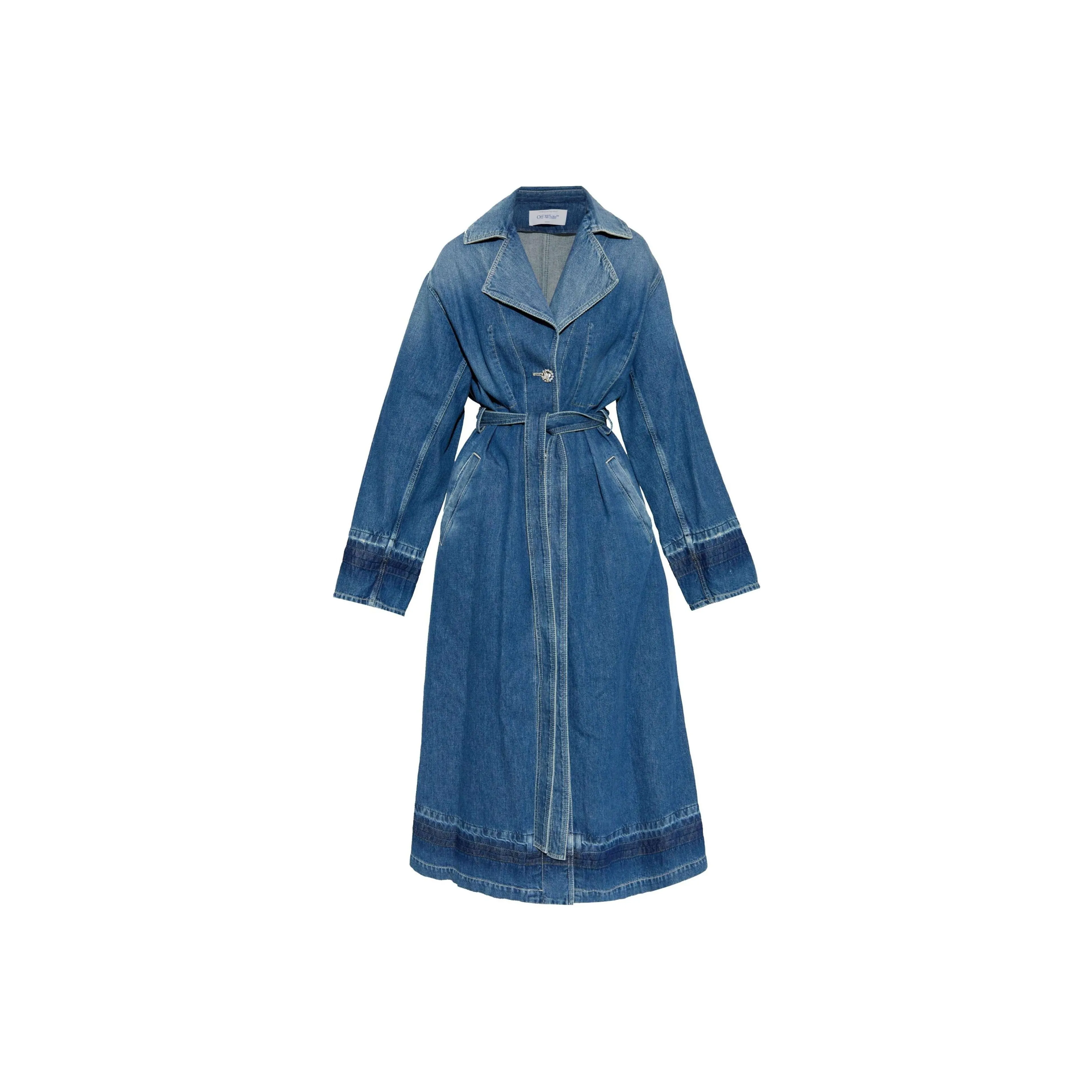 OFF WHITE Belted Denim Coat