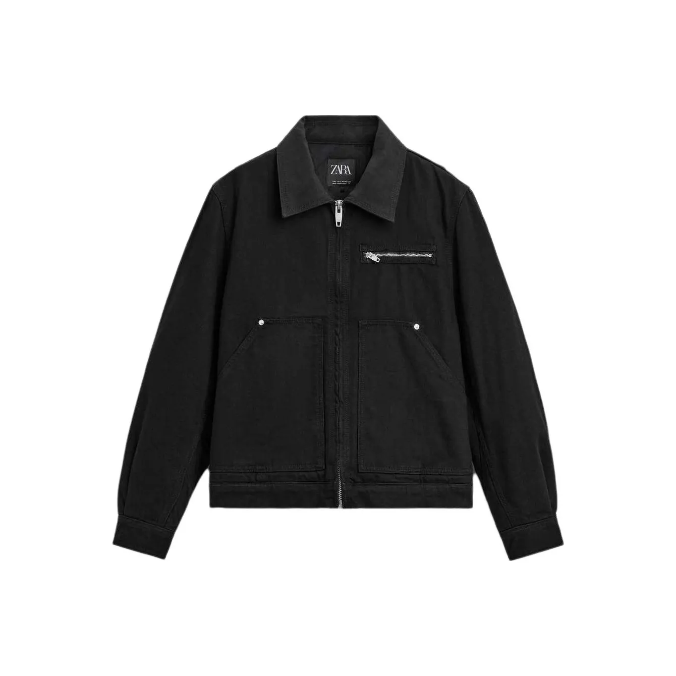 ZARA Denim Jackets Unisex Black