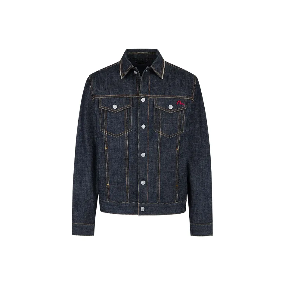 EVISU Джинсовый синий Мужской Джинсовые куртки