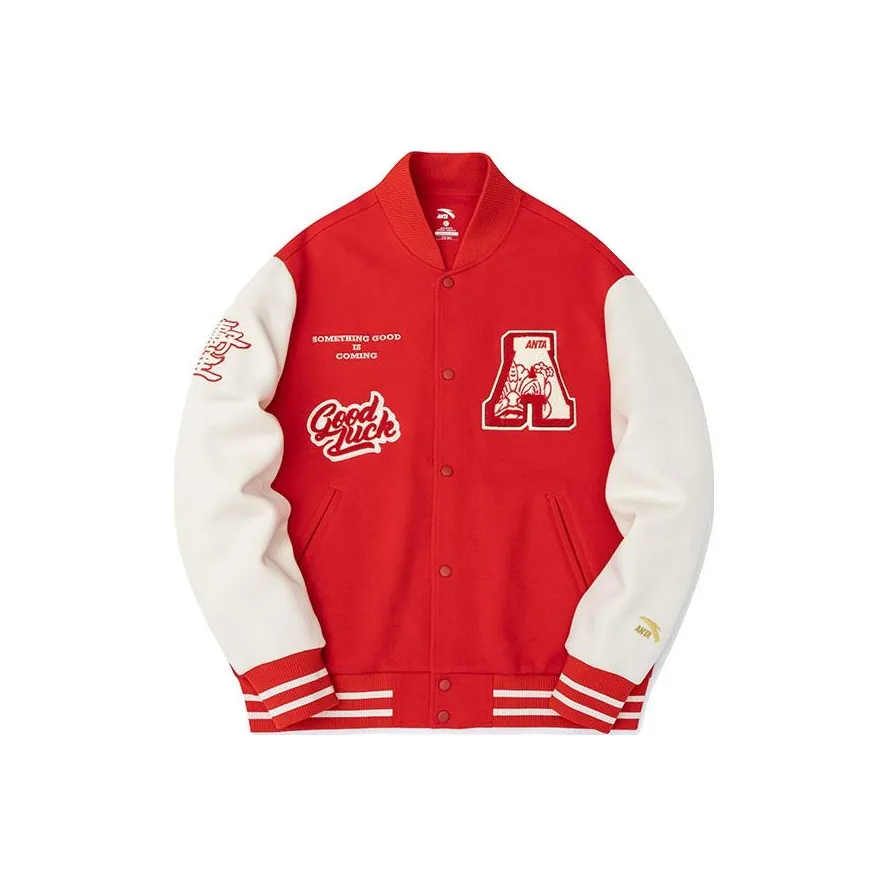 Anta Baseball Jacket Unisex Red