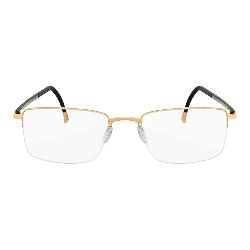 SILHOUETTE Rectangular Eyeglass Frames Unisex Gold SILHOUETTE Прямоугольные оправы для очков Унисекс Золото