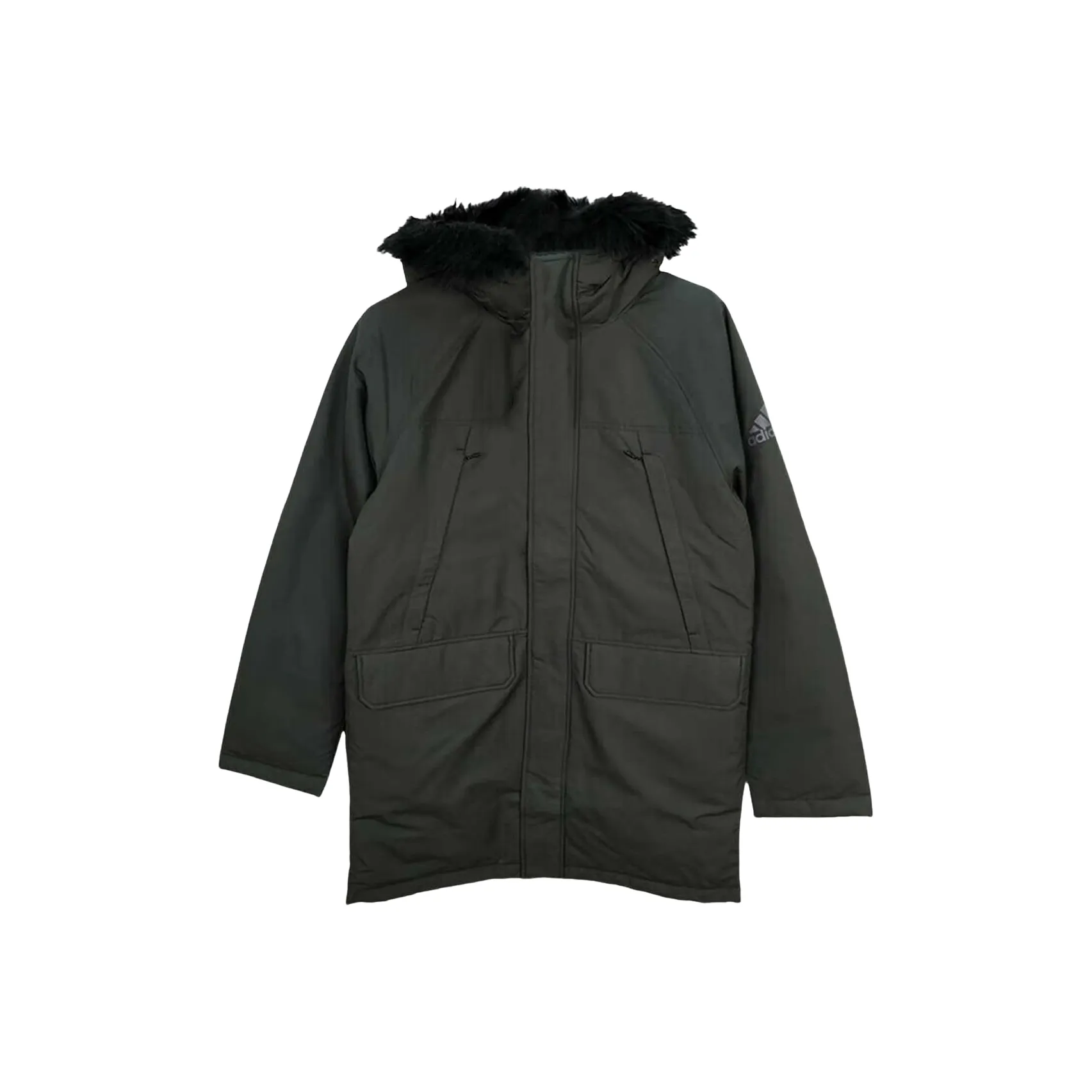 Adidas Пуховик Мужской Серый Черный