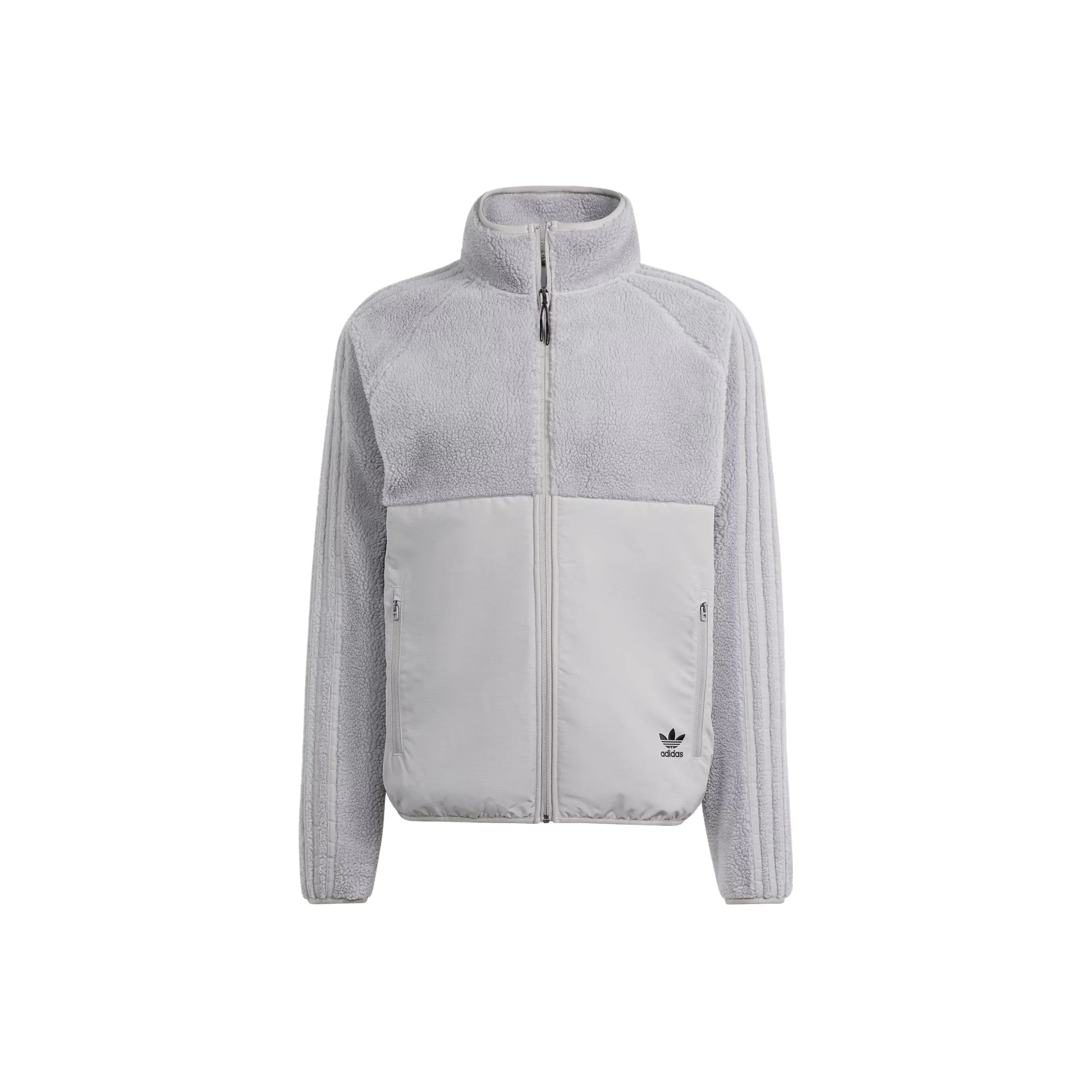 Adidas Originals Polar Fleece Full-Zip Top Velvet-feel Coat Men's Pure Gray