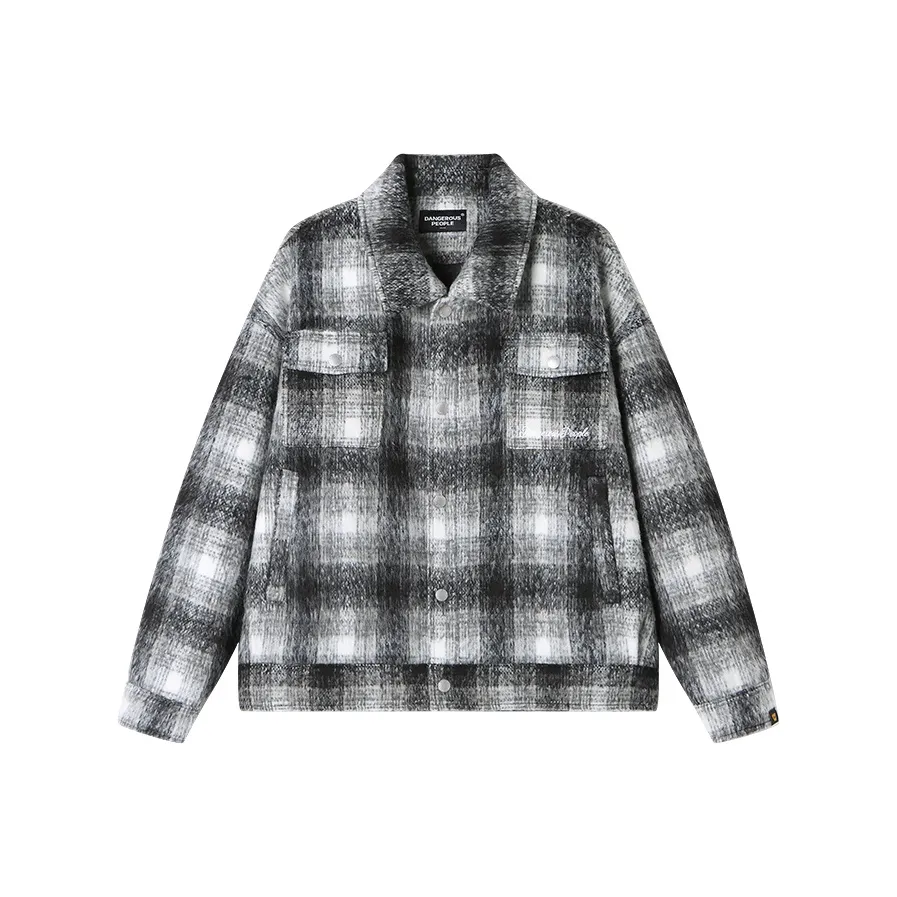 DANGEROUSPEOPLE geometric Jackets Coats Unisex Plaid
