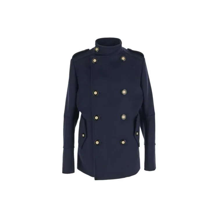 BALMAIN Double Breasted High-Neck Coat