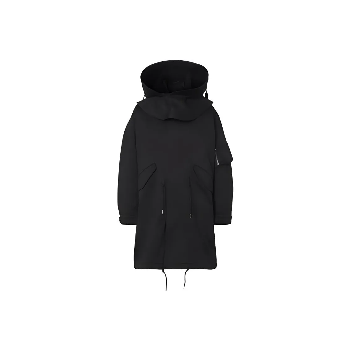 Burberry Logo Printed Drawstring Hooded Coat