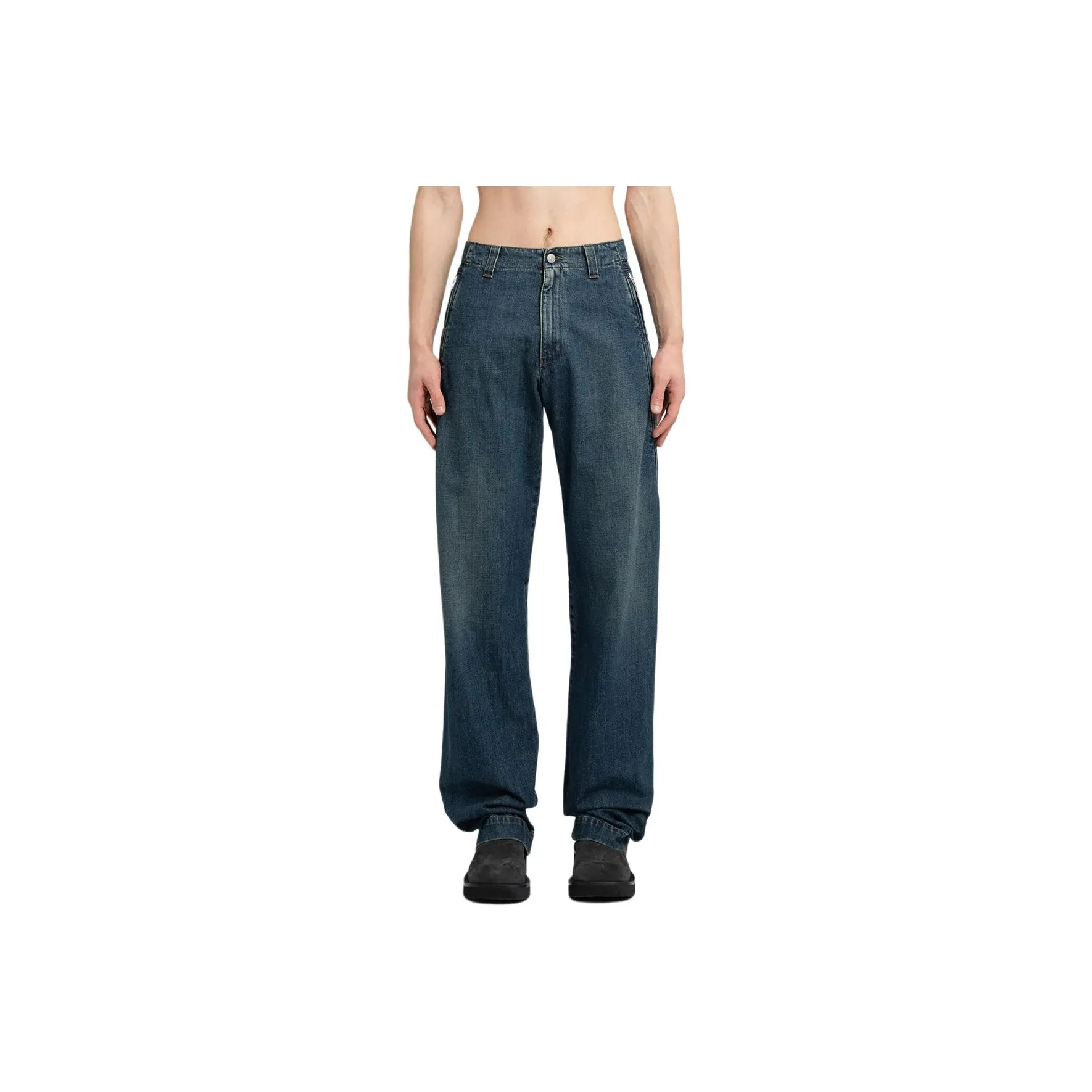MM6 Maison Margiela Zip Detailed Wide Leg Jeans