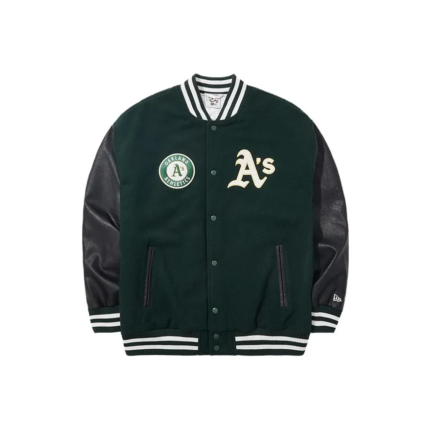 New Era Бейсбольная куртка Унисекс Темно-зеленый