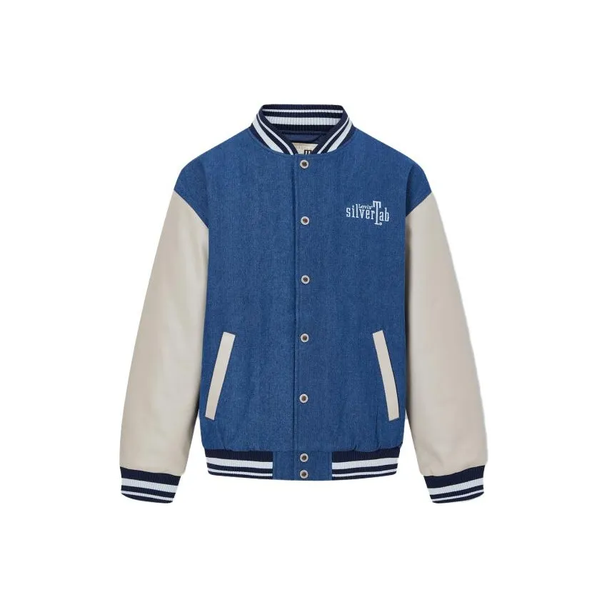Levi's Silver Label Series Бейсбольная куртка Мужская Синие Белые Многоцветные
