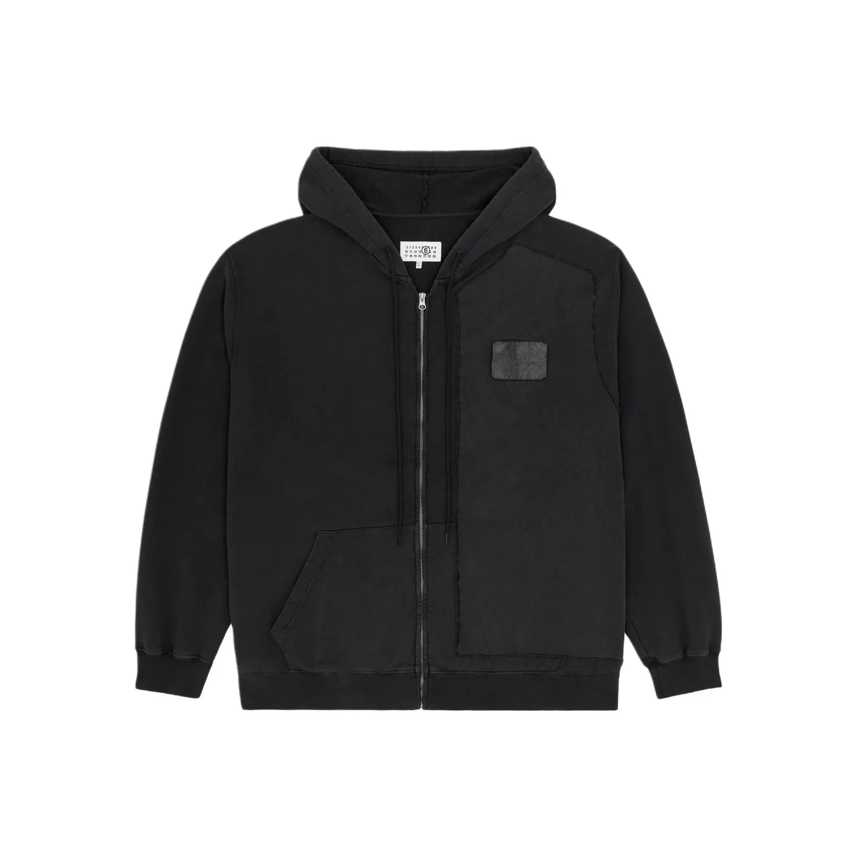 MM6 Maison Margiela Numbers Patch Zipped Drawstring Hoodie