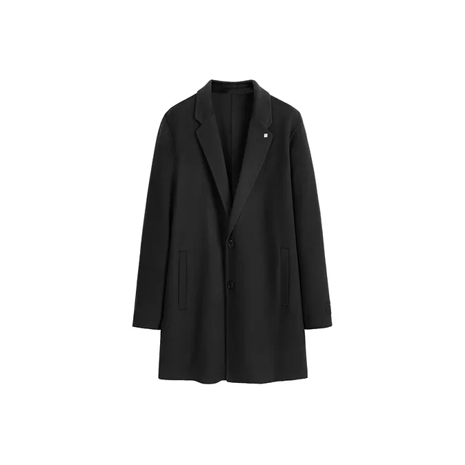 PEACEBIRD MEN Черное мужское пальто