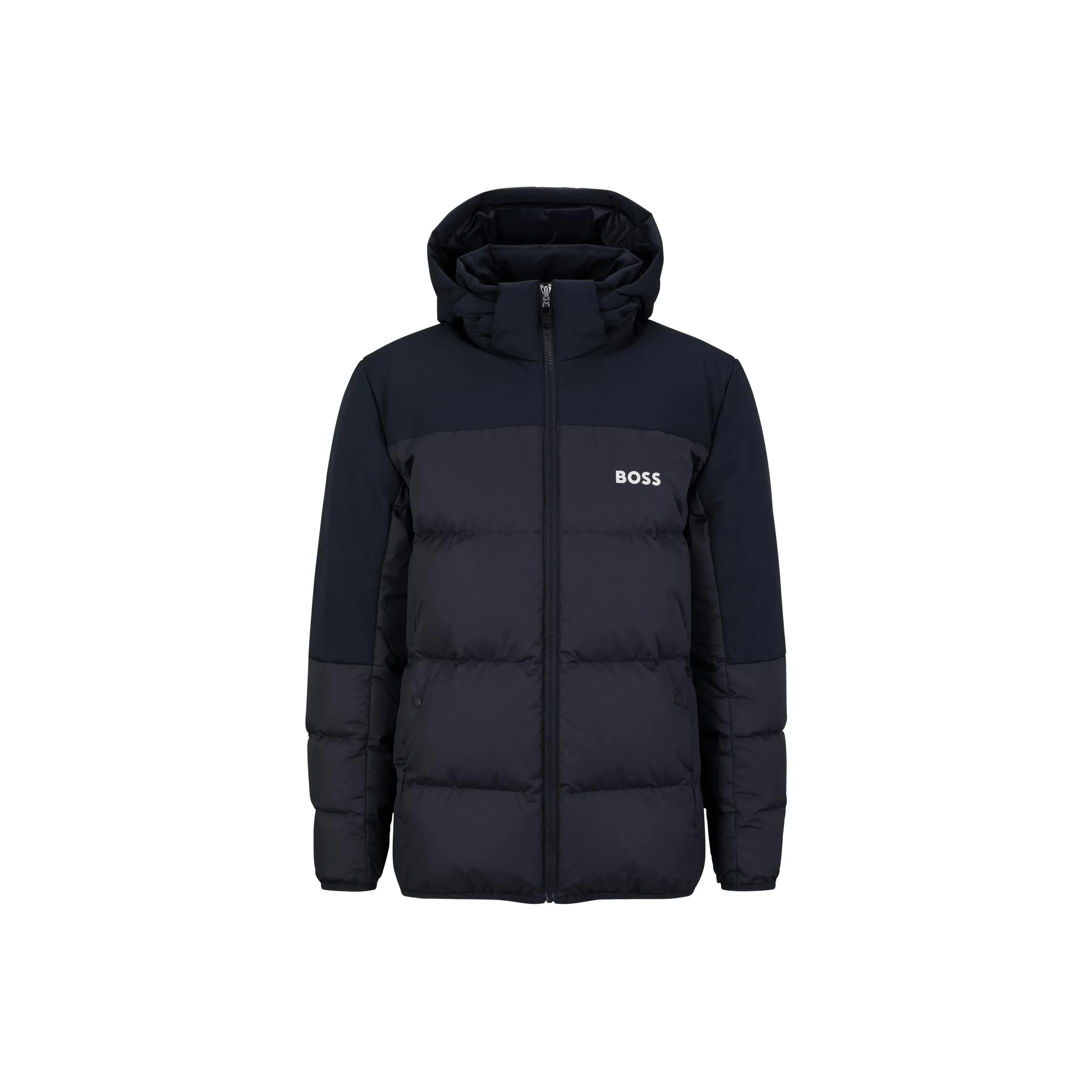 HUGO BOSS Regular Fit Water Repellent Down Jacket With Logo Detail Jackets Coats Men's Dark Blue