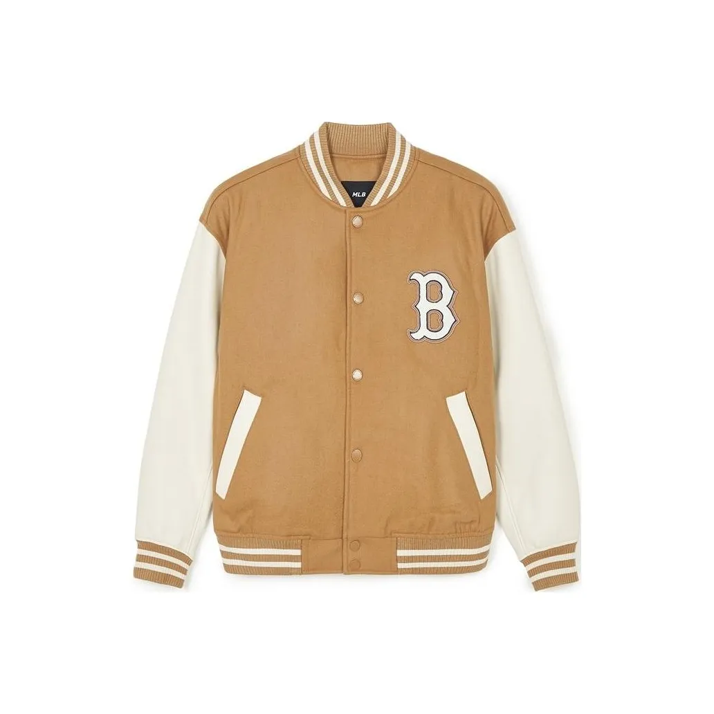 MLB SS24 Baseball Jacket Unisex Tan