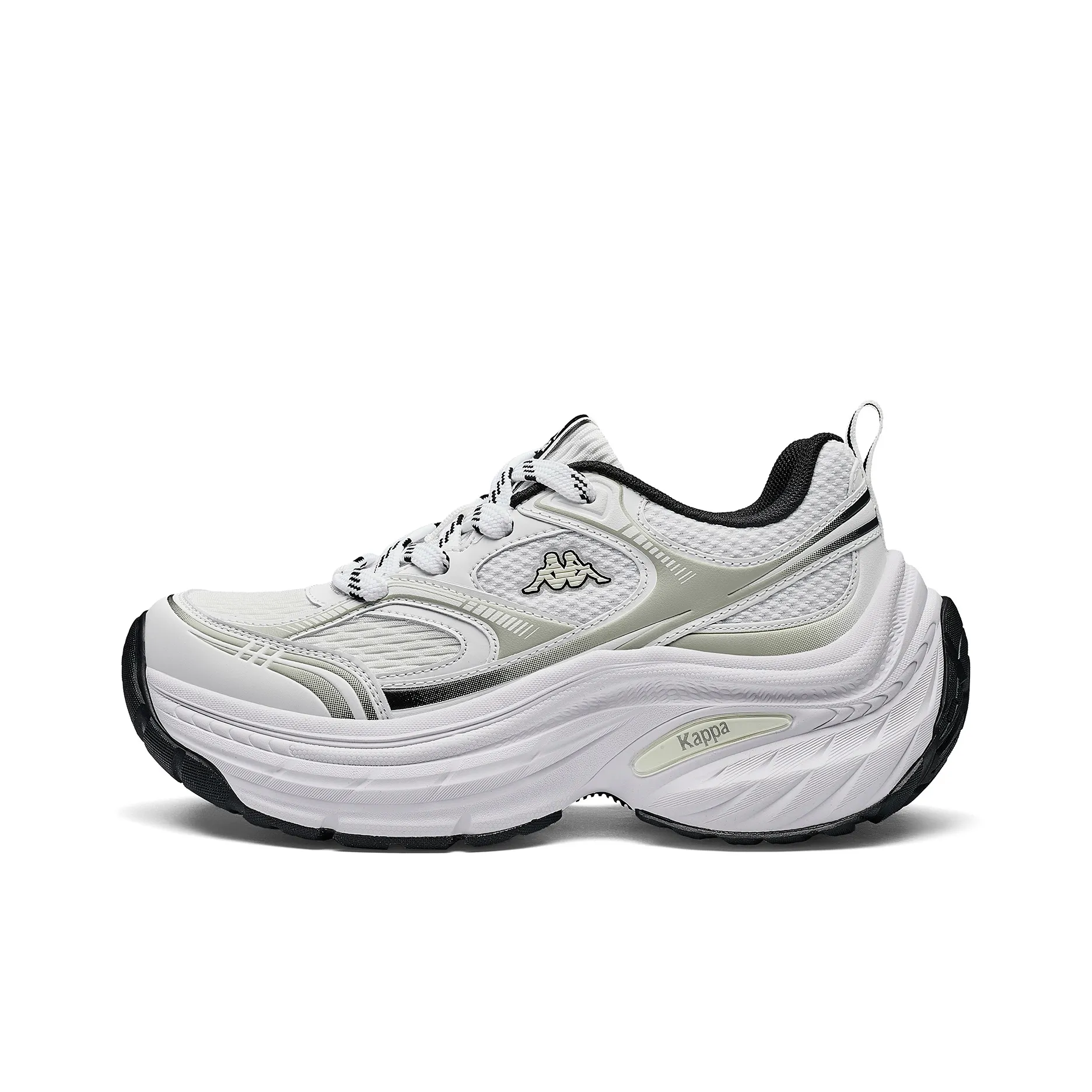 Kappa Back to Back Abrasion Resistant Slip Resistant Low top Chunky Sneakers Women's Classic White