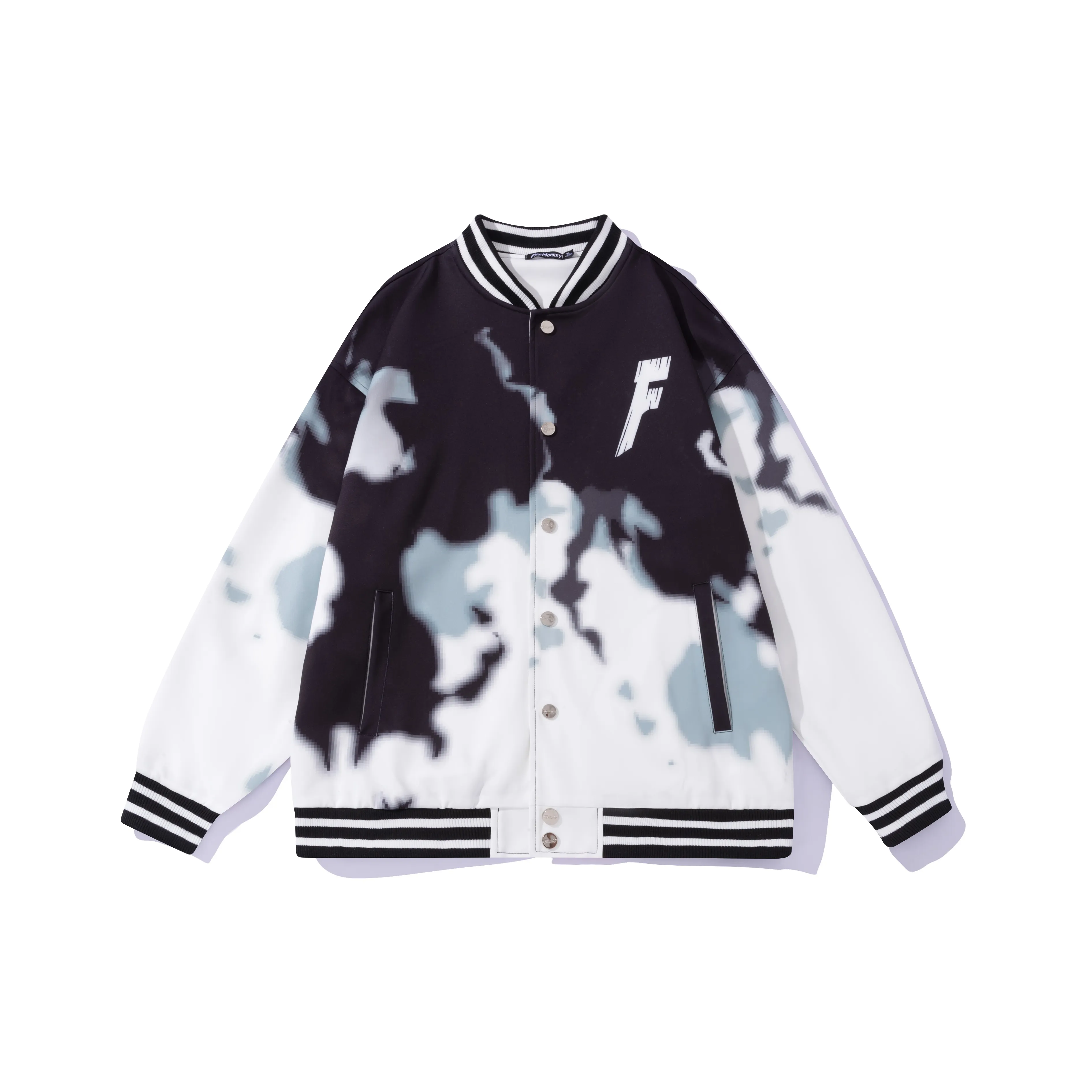 FireMonkey Бейсбольная куртка Унисекс Черный Белый