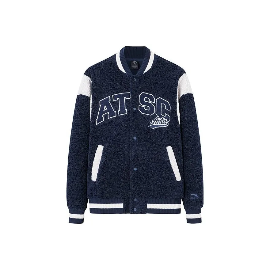 Anta Life Collection Baseball Jacket Unisex Dark Navy Blue