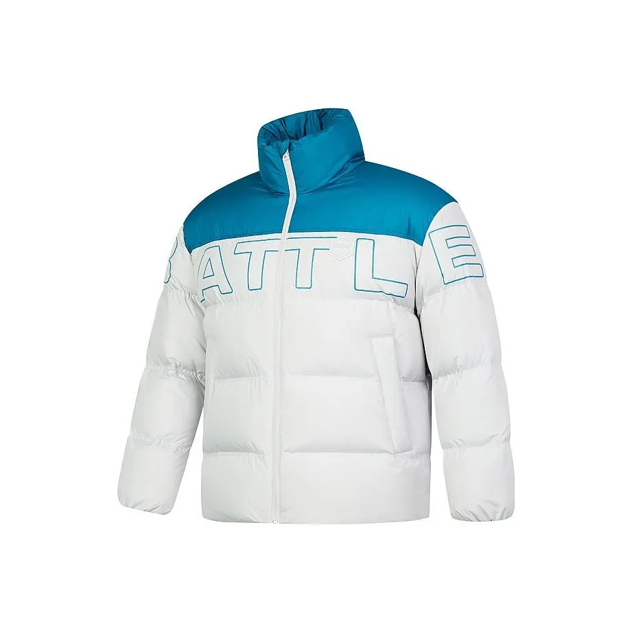 QIAODAN Пуховик Мужской Свет Лесной мшистый Серый Керамика Синий