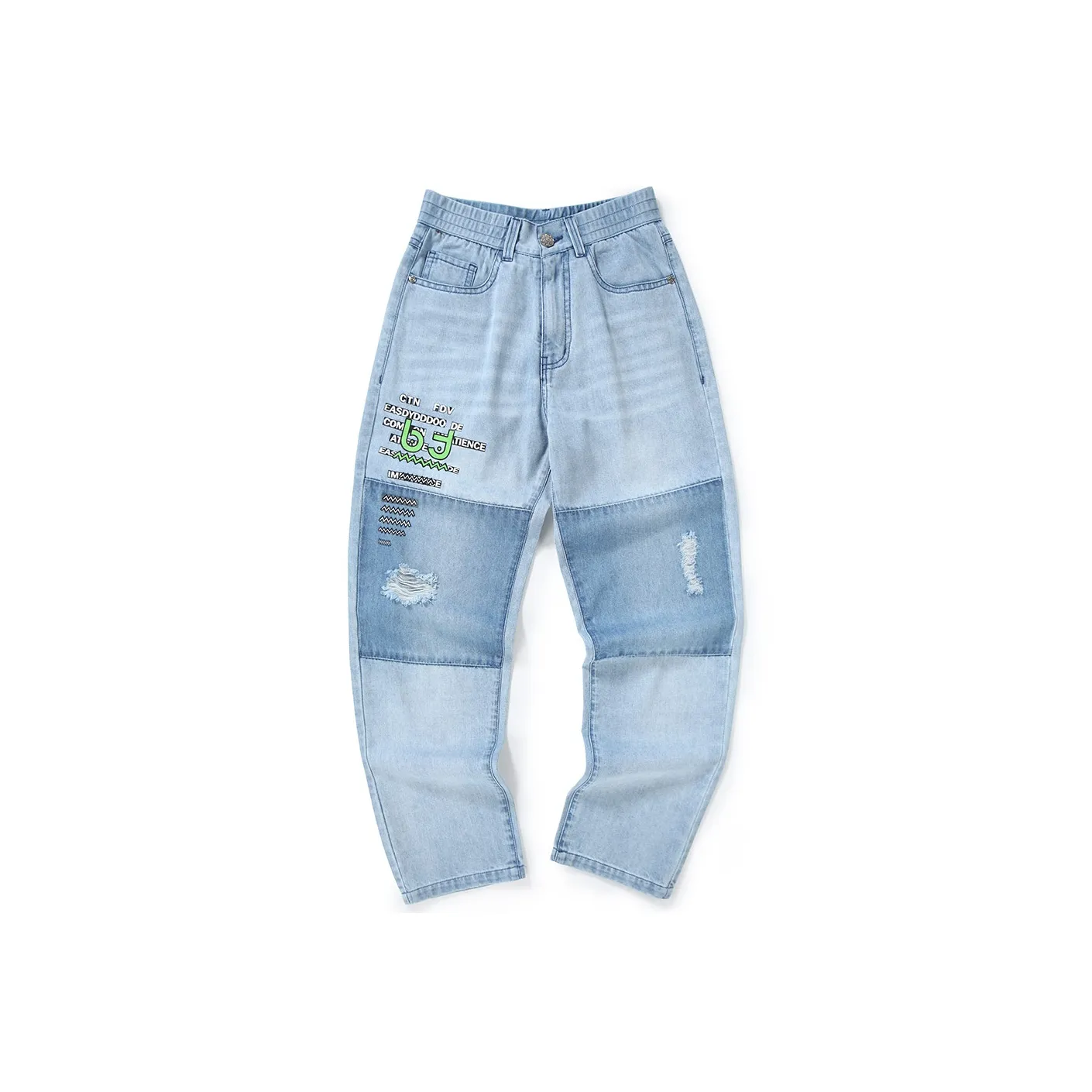 Bt Ripped Pants Jeans Unisex Light Blue