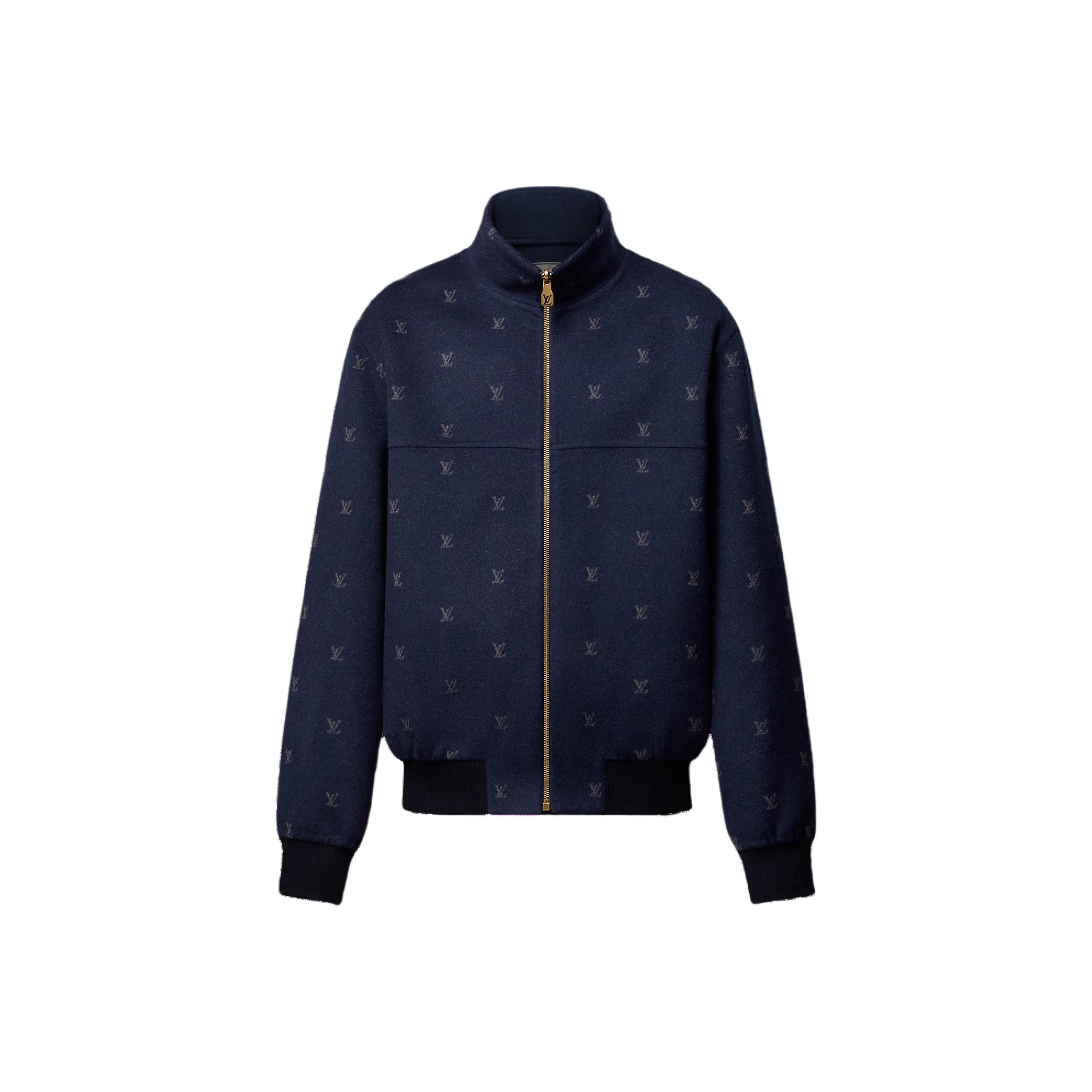 LOUIS VUITTON Lv Blason Double Face Wool Silk Blend Reversible Blouson