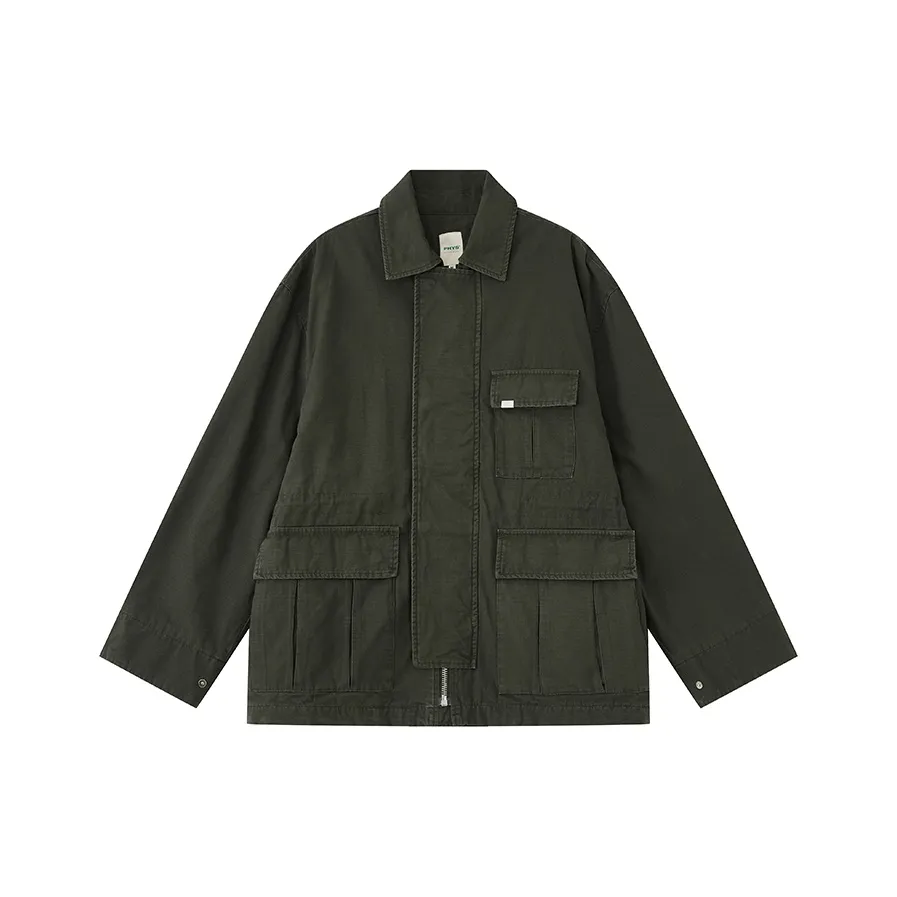 WULISHAONIAN Винтаж Деним Куртка Barn Унисекс Армейский зеленый