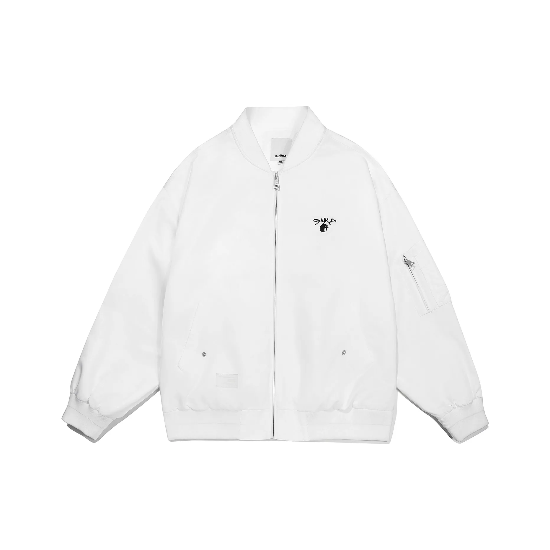 Guuka OVERSIZED Преппи стиль Куртка Унисекс Белый