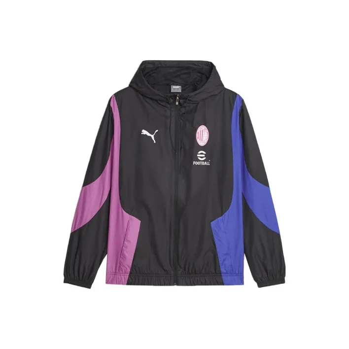 PUMA Куртка D'Avant Match Tissée 23 24 AC Milan Мужская Черная