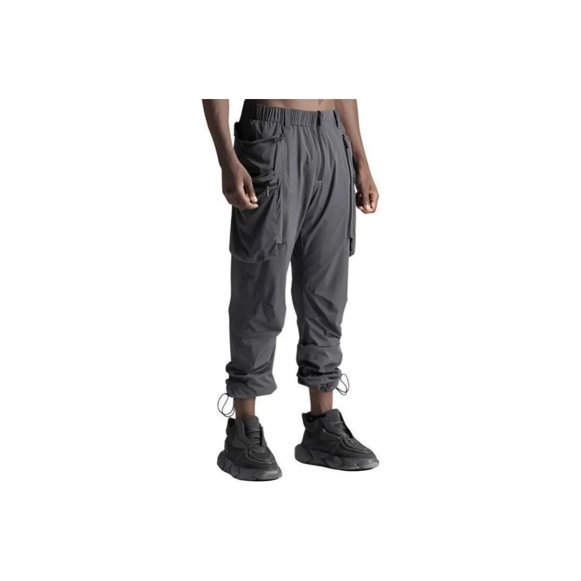NORVINCY Western Outdoor Trendy Elastic Waistband Cargo Pants Unisex