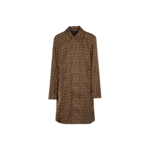 Burberry Седло Коричневый Мужской Тренч