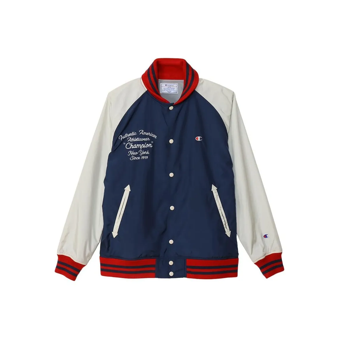 Champion SS24 Baseball Jacket Men's Navy Blue