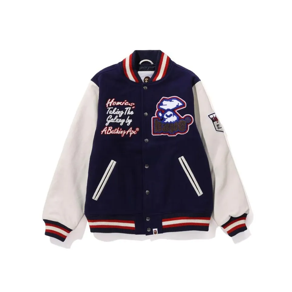 A BATHING APE Logo Patch Varsity Jacket