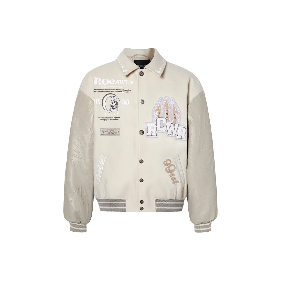 ROCAWEAR Бейсбольная куртка Унисекс Экрю