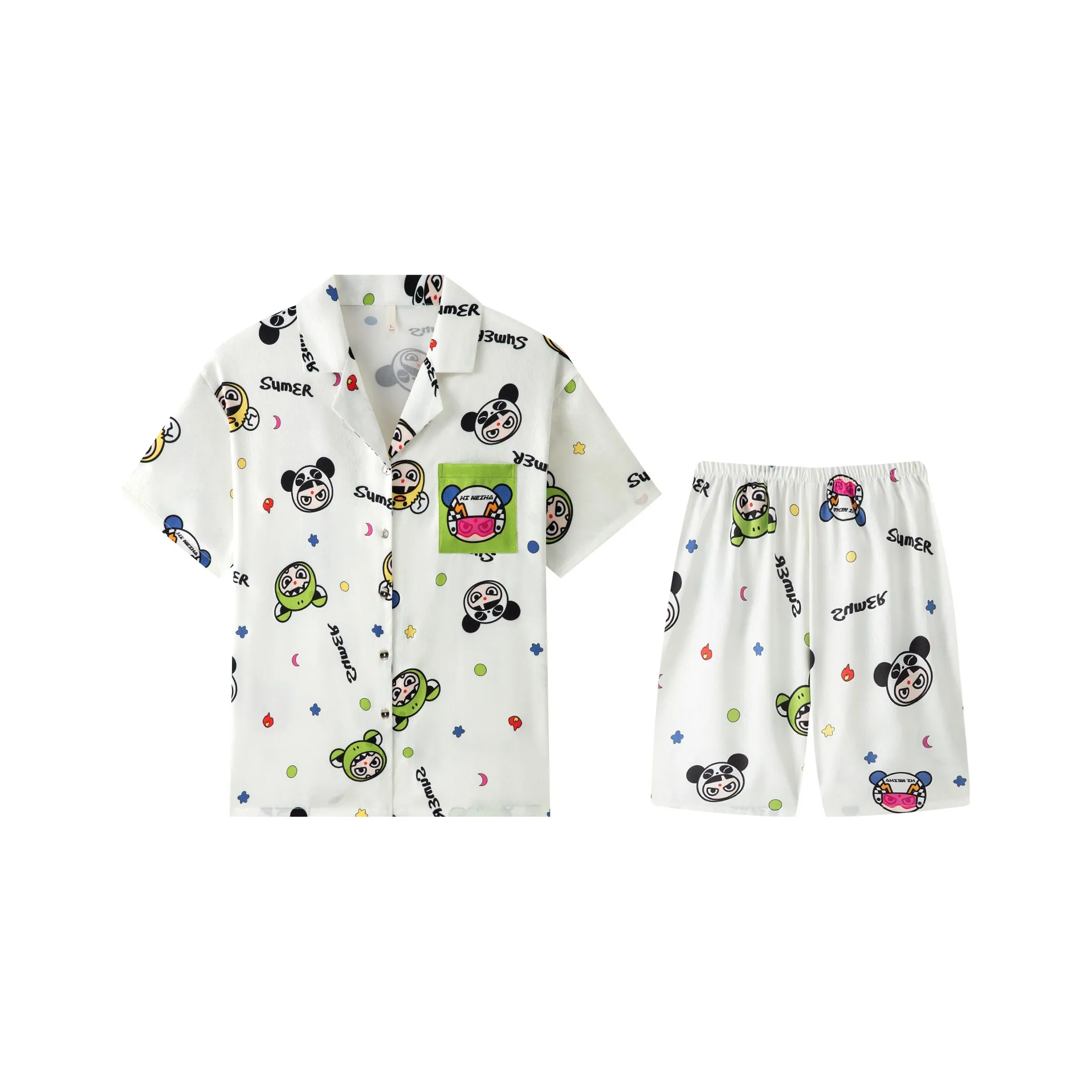 Gongdie x NEZHA,LIANMINGKUAN Pajama Set Unisex White