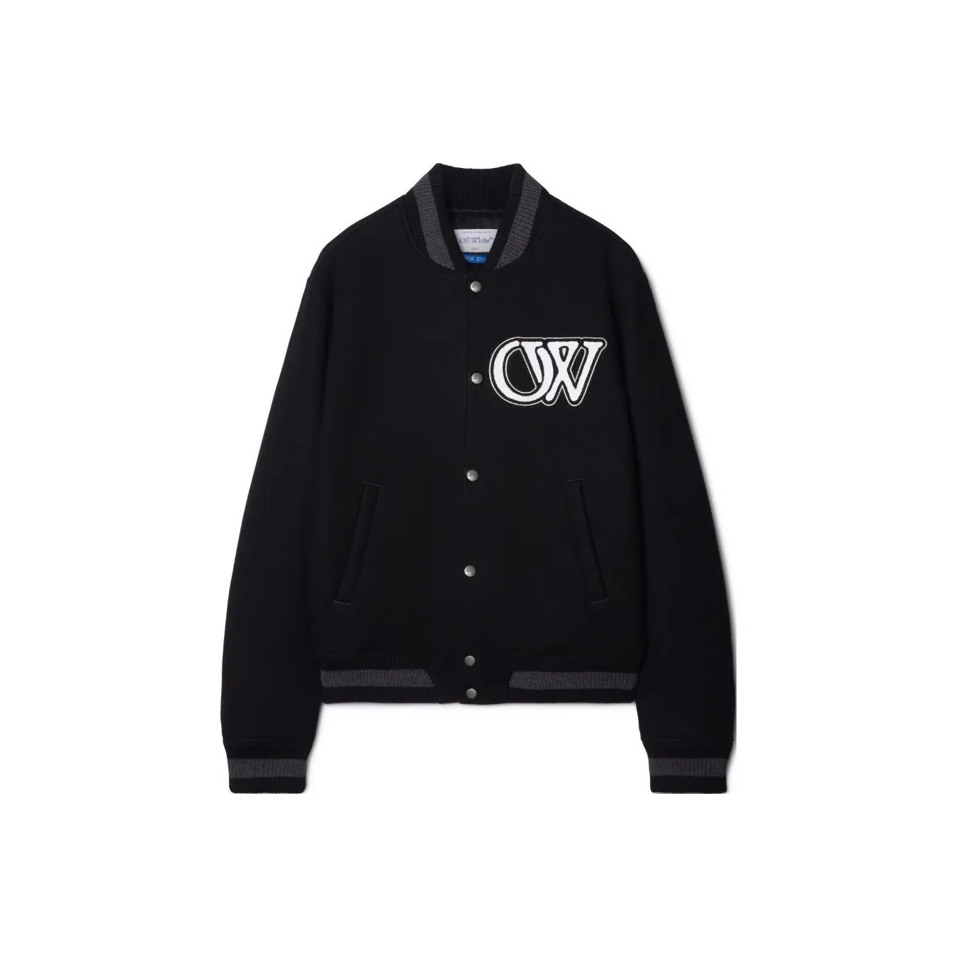 OFF WHITE Logo appliqué Varsity Bomber Jacket