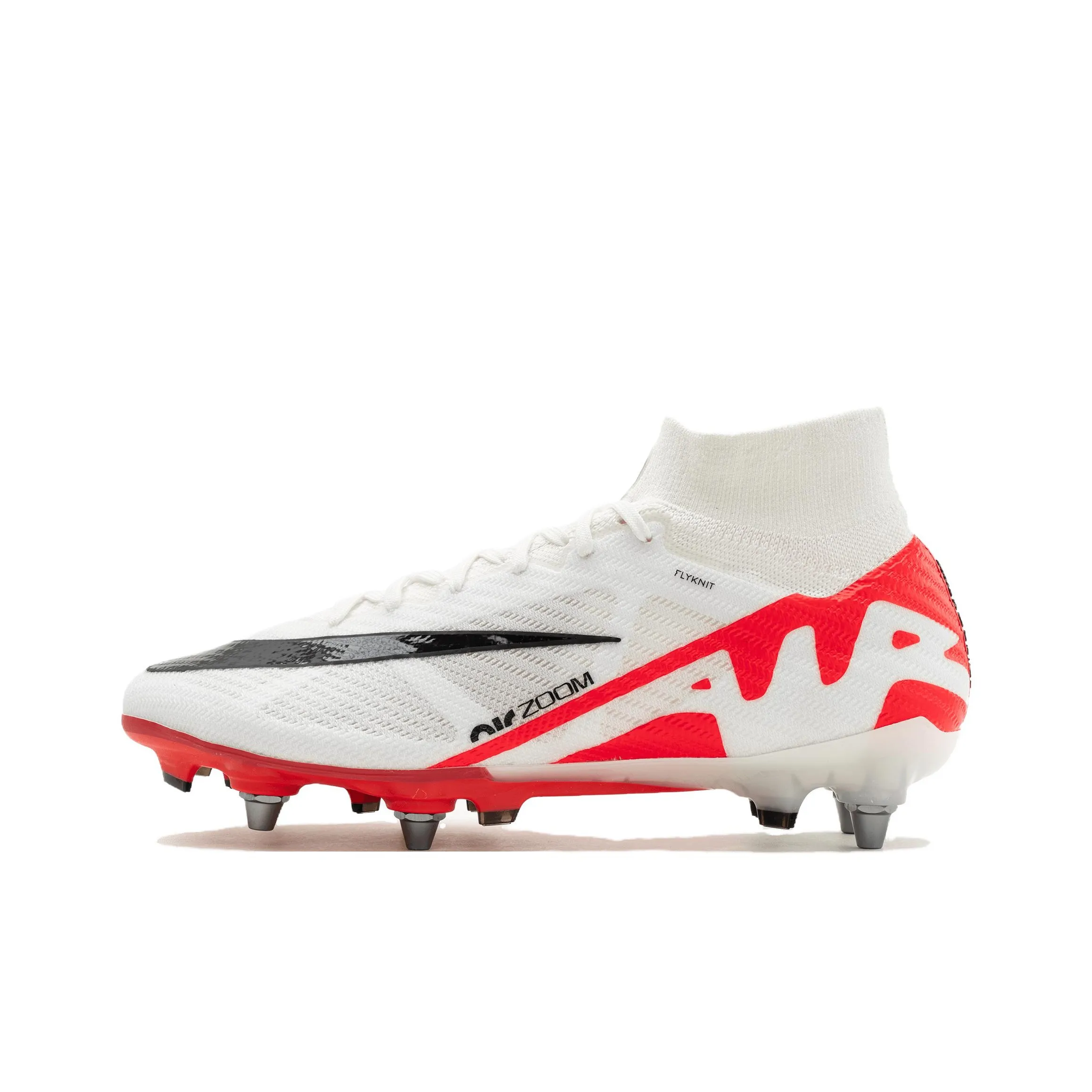 Nike Zoom Mercurial Superfly 9 SG Мягкая трава Мягкая трава Амортизация Износостойкие футбольные бутсы Мужские Белый Красный