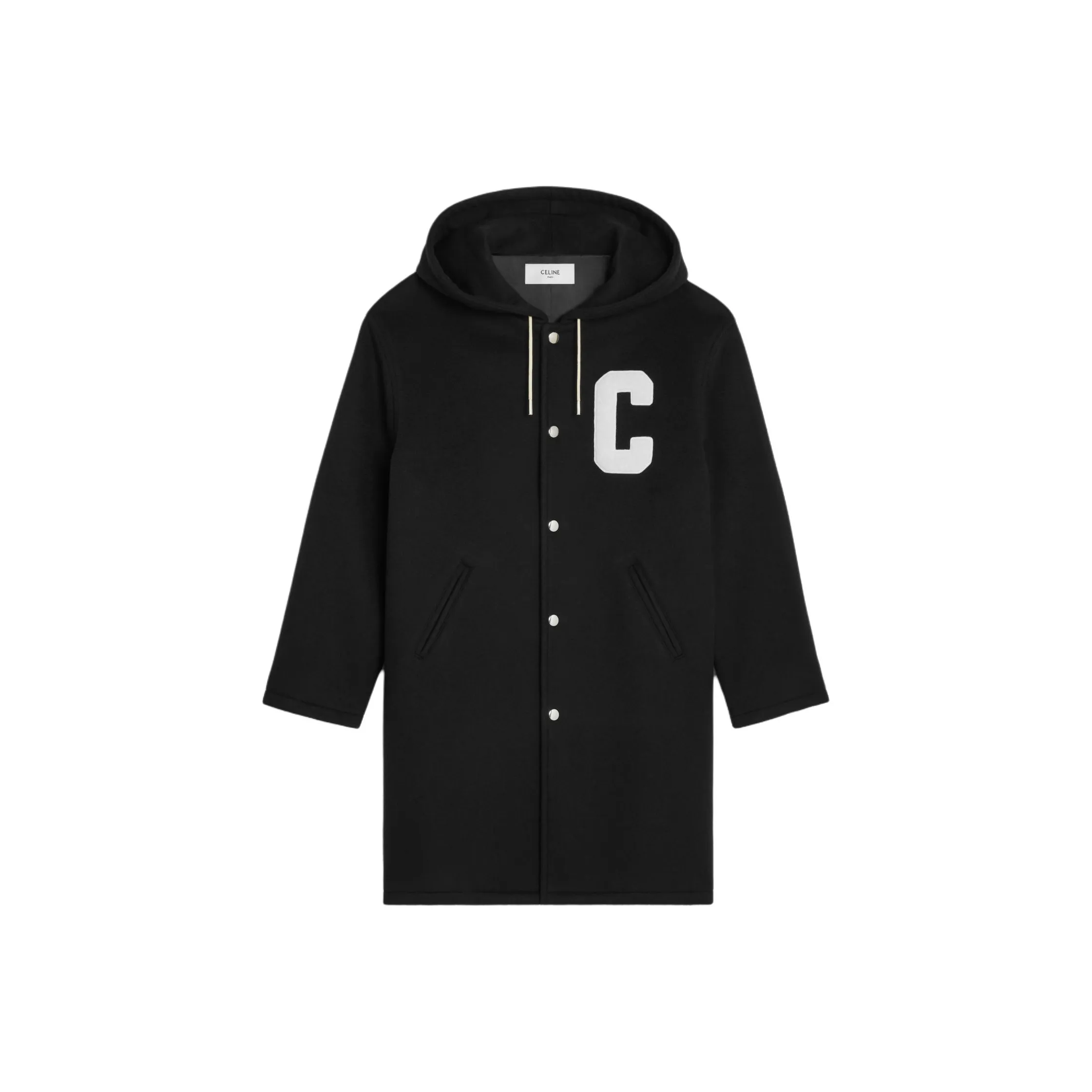 CELINE College Long Parka In Double-face Wool