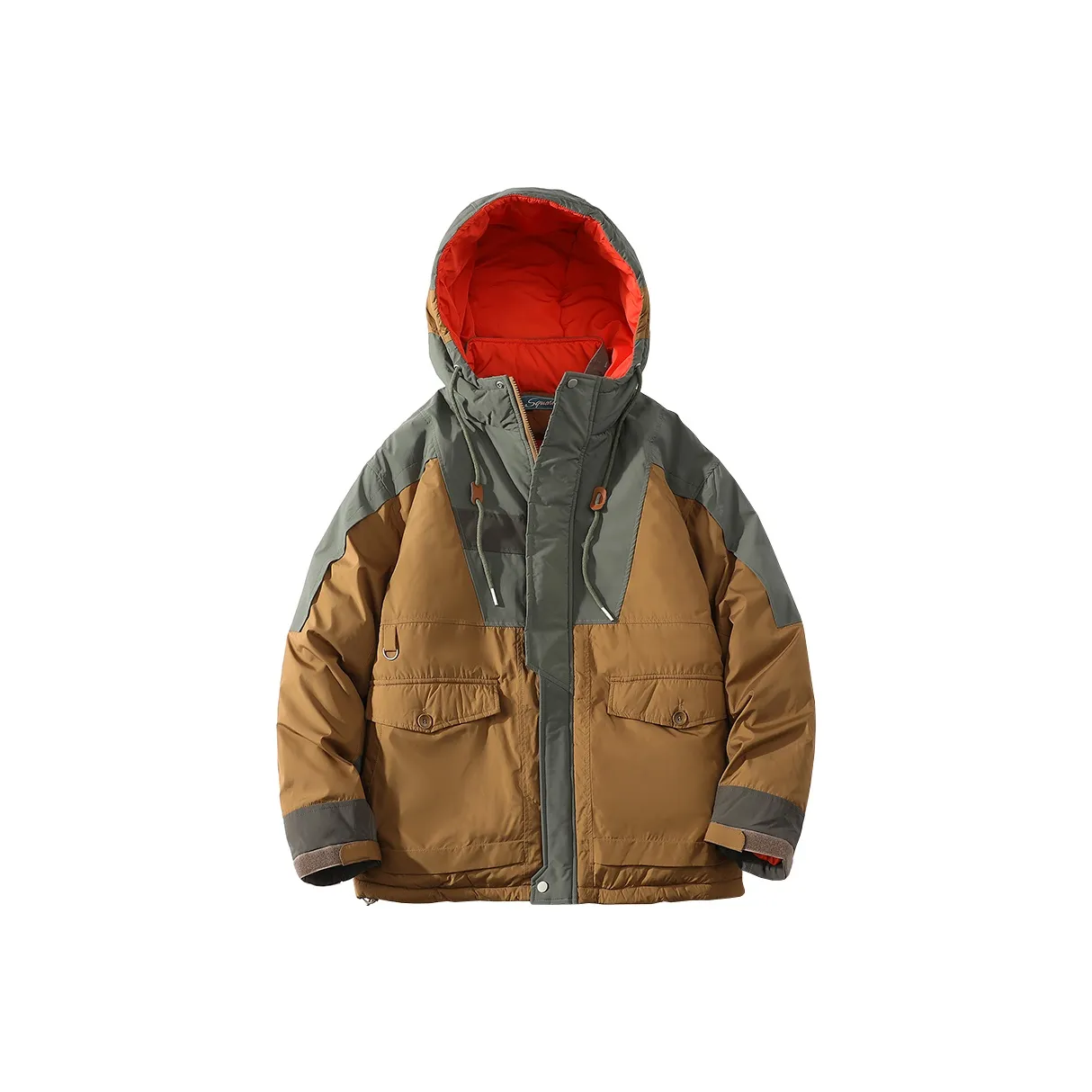 A SQUARE ROOT Хлопковый пуховик унисекс Earth Yellow