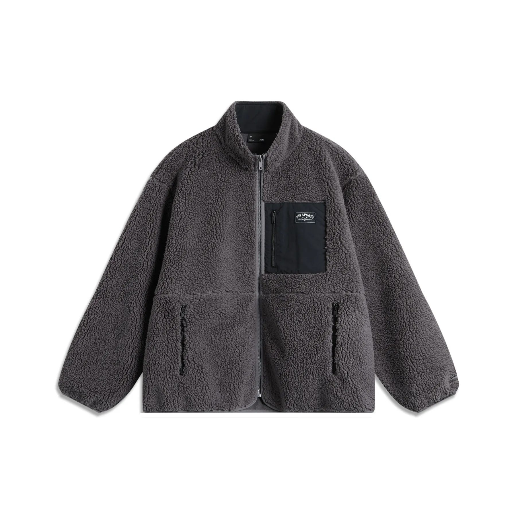 LiNing Sports Fashion Collection Velvet-feel Coat Unisex Smoke Ink Gray