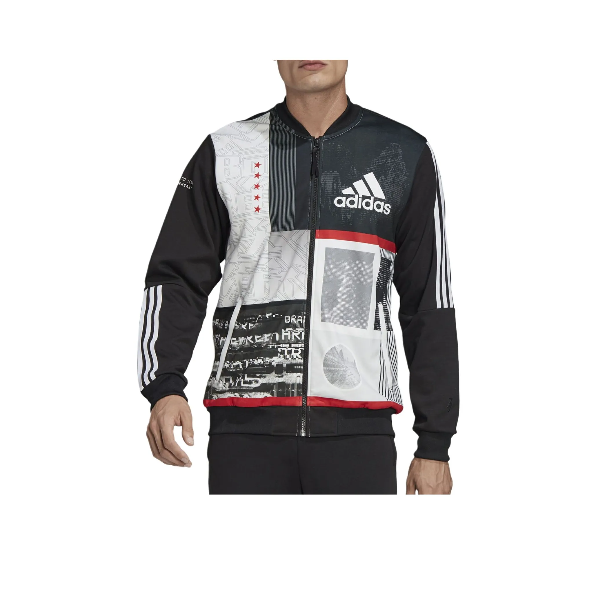 Adidas Studio Jackets & Coats Men's Black And White Print