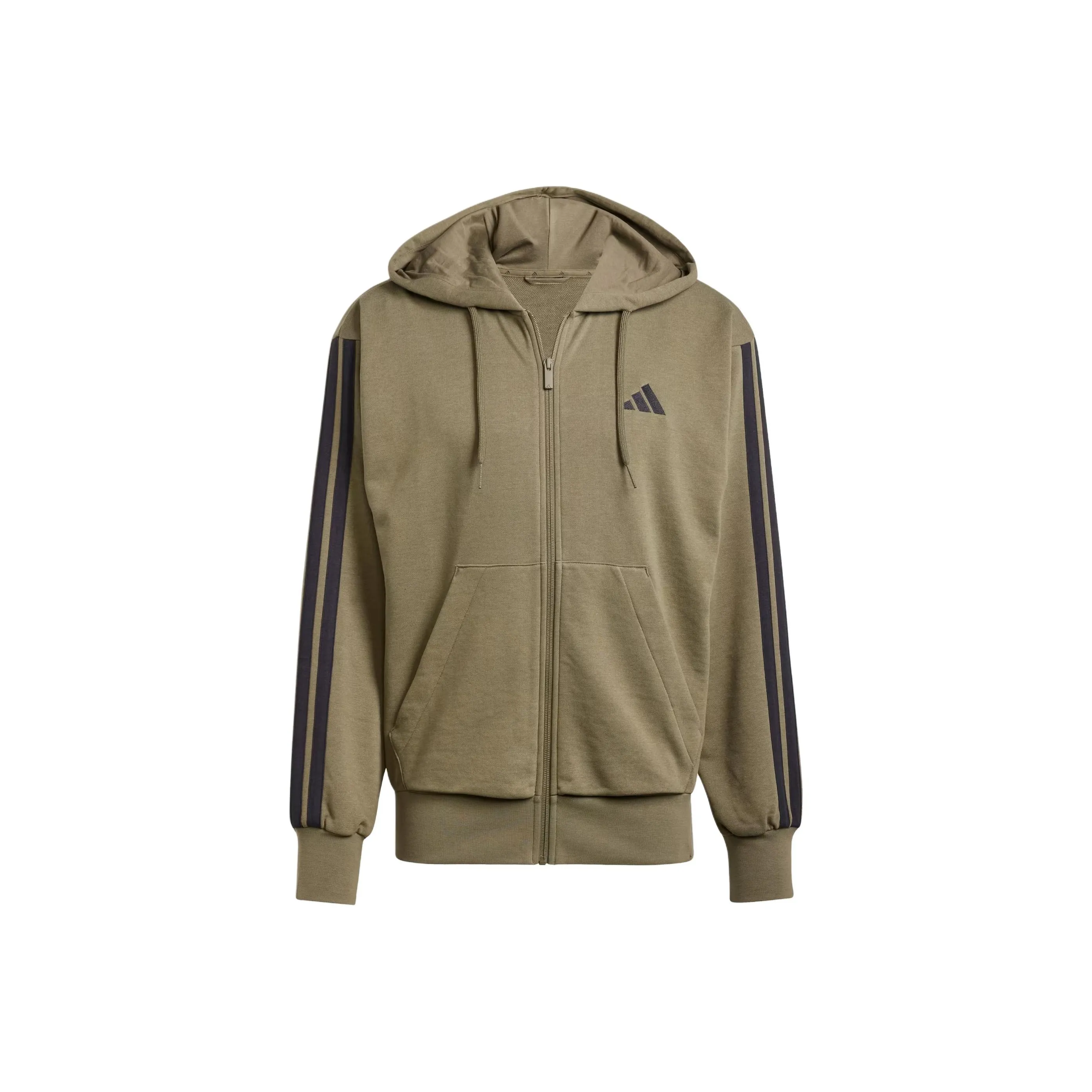 Adidas Essentials 3 Stripes French Terry Full Zip Hoodie