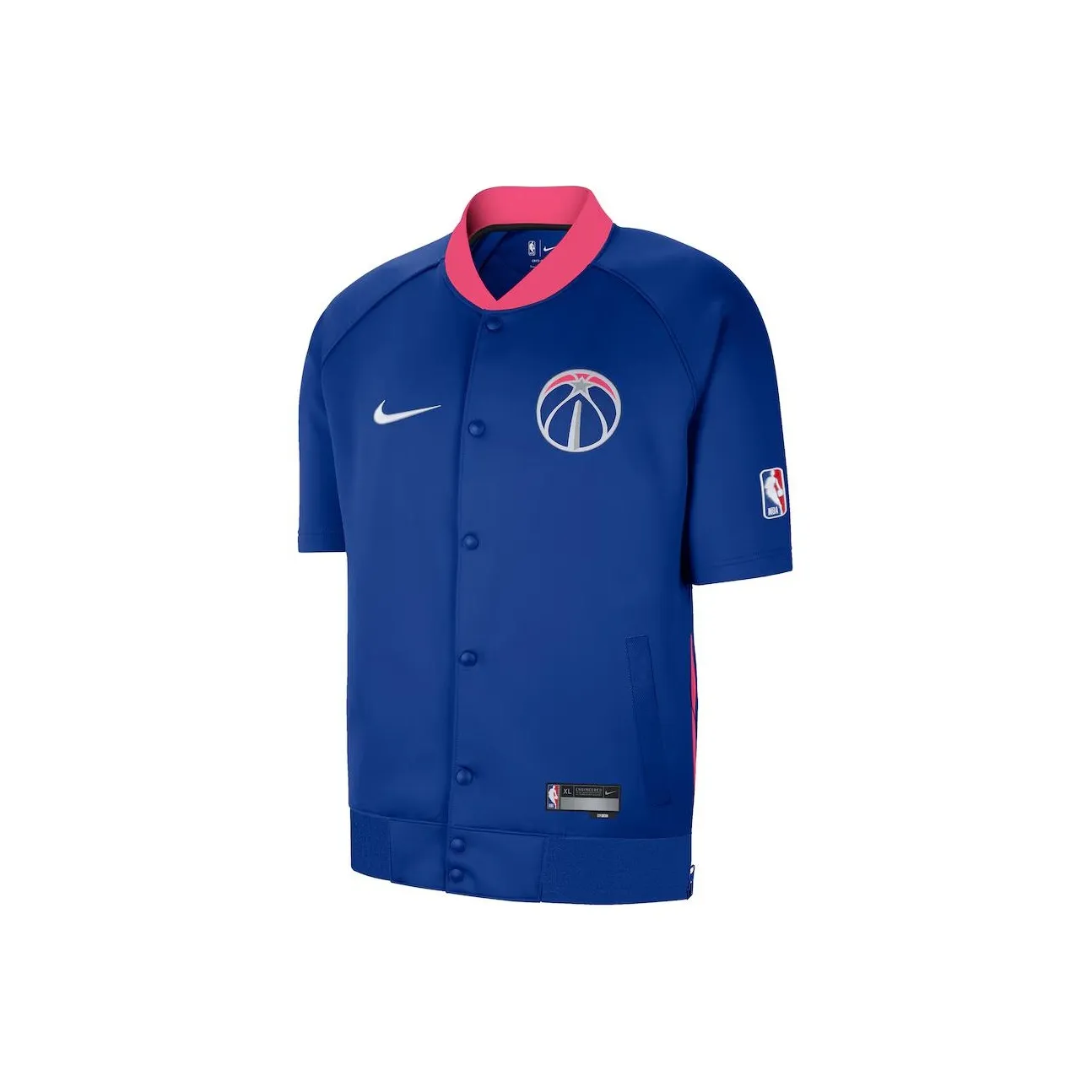 Nike Showtime Raglan Short Sleeve Full Snap Jacket Baseball Jacket Washington Wizards, City Edition Men's Marine Blue