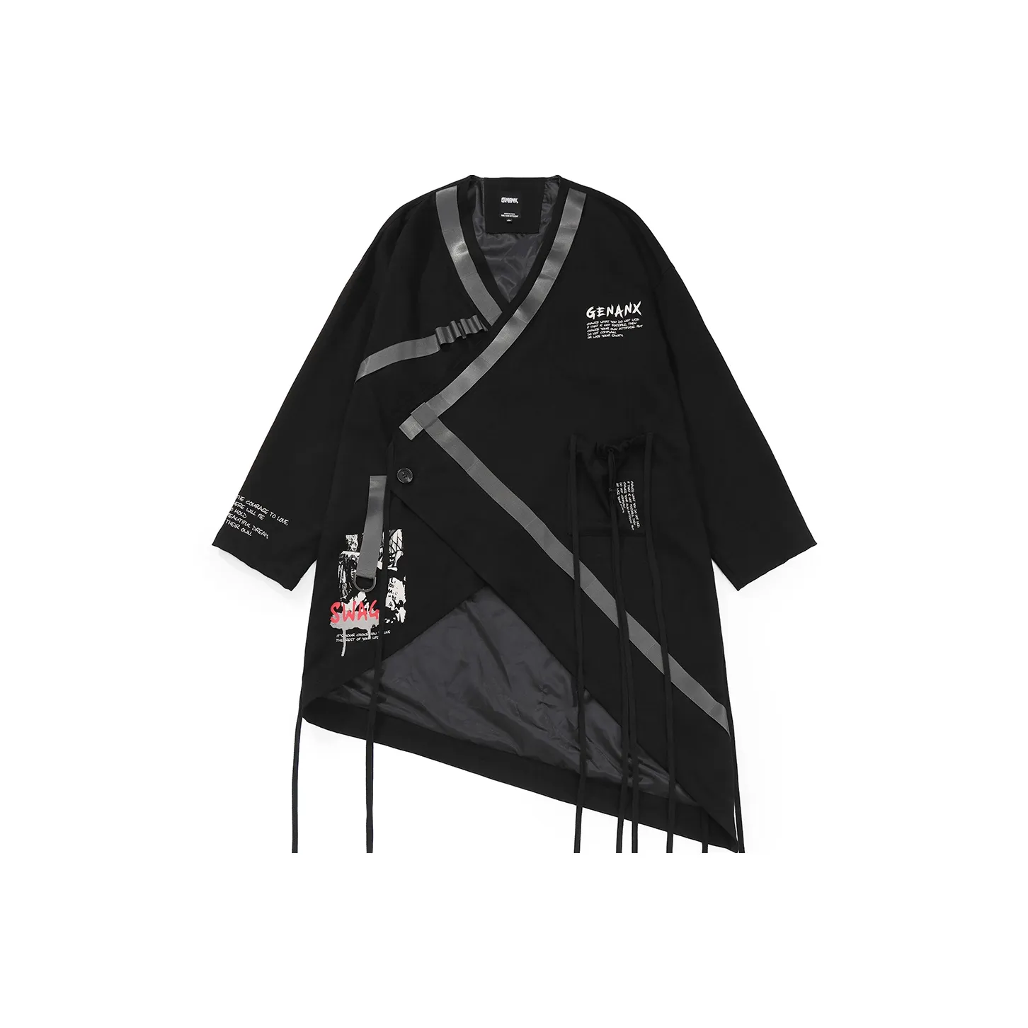 GENANX Trench Coat Unisex Black